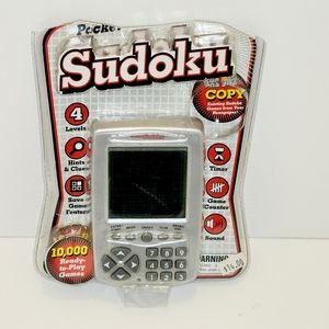 Retro Pocket Sudoku Handheld Electronic Game Silver TESTED / WORKS